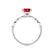 HOPE - Round Ruby 18k White Gold Shoulder Set Ring Engagement Ring Lily Arkwright
