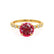 HOPE - Round Ruby 18k Yellow Gold Shoulder Set Ring Engagement Ring Lily Arkwright
