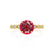 HOPE - Round Ruby 18k Yellow Gold Shoulder Set Ring Engagement Ring Lily Arkwright
