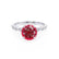 HOPE - Round Ruby 950 Platinum Shoulder Set Ring Engagement Ring Lily Arkwright