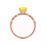 HOPE - Round Yellow Sapphire 18k Rose Gold Shoulder Set Ring Engagement Ring Lily Arkwright