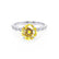 HOPE - Round Yellow Sapphire 950 Platinum Shoulder Set Ring Engagement Ring Lily Arkwright