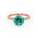 HOPE - Round Emerald 18k Rose Gold Shoulder Set Ring Engagement Ring Lily Arkwright