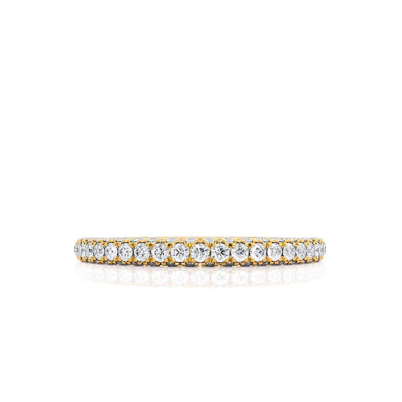 KINDREA - Triple Micro Pavé 18k Yellow Gold Eternity Wedding Band Eternity Lily Arkwright