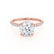 LIVELY - Round Natural Diamond 18k Rose Gold Hidden Halo Micro Pavé Shoulder Set Ring Engagement Ring Lily Arkwright