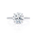 LIVELY - Round Natural Diamond 18k White Gold Petite Hidden Halo Pavé Shoulder Set Ring Engagement Ring Lily Arkwright