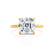 PARIS - Asscher Forever One Moissanite & Diamond 18k Yellow Gold Hidden Halo