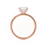 PARIS - Asscher Moissanite & Diamond 18k Rose Gold Hidden Halo Engagement Ring Lily Arkwright