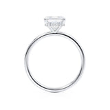 PARIS - Asscher Moissanite & Diamond Platinum Hidden Halo Engagement Ring Lily Arkwright