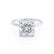 PARIS - Princess Moissanite & Diamond 18k White Gold Hidden Halo Engagement Ring Lily Arkwright
