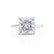 PARIS - Princess Moissanite & Diamond 18k White Gold Hidden Halo Engagement Ring Lily Arkwright