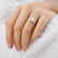 ELENA - Round Moissanite Solitaire 950 Platinum Cathedral Ring Engagement Ring Lily Arkwright