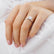 ELENA - Round Moissanite Solitaire 18k Yellow Gold Cathedral Ring Engagement Ring Lily Arkwright