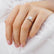 ELENA - Round Moissanite Solitaire 18k Rose Gold Cathedral Ring Engagement Ring Lily Arkwright