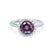 LAVENDER- Chatham Alexandrite & Diamond 950 Platinum Petite Halo Engagement Ring Lily Arkwright
