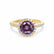 LAVENDER- Chatham Alexandrite & Diamond 18k Yellow Gold Petite Halo Engagement Ring Lily Arkwright