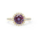 LAVENDER- Chatham Alexandrite & Diamond 18k Yellow Gold Petite Halo Engagement Ring Lily Arkwright
