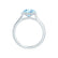 LAVENDER- Chatham® Aqua Spinel & Diamond 18k White Gold Petite Halo Engagement Ring Lily Arkwright