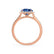 LAVENDER- Chatham Blue Sapphire & Diamond 18k Rose Gold Petite Halo Engagement Ring Lily Arkwright