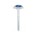 LAVENDER- Chatham Blue Sapphire & Diamond 18k White Gold Petite Halo Engagement Ring Lily Arkwright