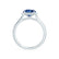 LAVENDER- Chatham Blue Sapphire & Diamond 18k White Gold Petite Halo Engagement Ring Lily Arkwright