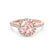 LAVENDER- Chatham® Champagne Sapphire & Diamond 18k Rose Gold Petite Halo Engagement Ring Lily Arkwright