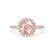 LAVENDER- Chatham® Champagne Sapphire & Diamond 18k Rose Gold Petite Halo Engagement Ring Lily Arkwright