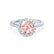 LAVENDER- Chatham® Champagne Sapphire & Diamond 18k White Gold Petite Halo Engagement Ring Lily Arkwright
