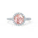 LAVENDER- Chatham® Champagne Sapphire & Diamond 18k White Gold Petite Halo Engagement Ring Lily Arkwright