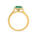 Lavender halo round cut chatham emerald lab diamond engagement ring 18k yellow gold classic shoulder set Lily Arkwright 