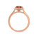 LAVENDER- Chatham Padparadscha & Diamond 18k Rose Gold Petite Halo Engagement Ring Lily Arkwright