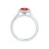 LAVENDER- Chatham Padparadscha & Diamond 18k White Gold Petite Halo Engagement Ring Lily Arkwright