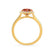 LAVENDER- Chatham Padparadscha & Diamond 18k Yellow Gold Petite Halo Engagement Ring Lily Arkwright