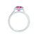 LAVENDER- Chatham Pink Sapphire & Diamond 18k White Gold Petite Halo Engagement Ring Lily Arkwright