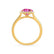LAVENDER- Chatham Pink Sapphire & Diamond 18k Yellow Gold Petite Halo Engagement Ring Lily Arkwright