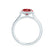 LAVENDER- Chatham Ruby & Diamond 18k White Gold Petite Halo Engagement Ring Lily Arkwright