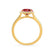 LAVENDER- Chatham Ruby & Diamond 18k Yellow Gold Petite Halo Engagement Ring Lily Arkwright