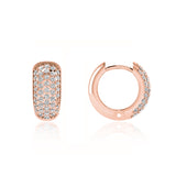 LEIA - Multie Row Pavé Lab Diamond Earrings 18k Rose Gold Earrings Lily Arkwright