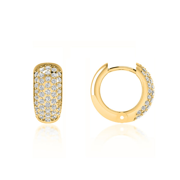 LEIA - Multie Row Pavé Lab Diamond Earrings 18k Yellow Gold Earrings Lily Arkwright