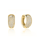 LEIA - Multie Row Pavé Lab Diamond Earrings 18k Yellow Gold Earrings Lily Arkwright