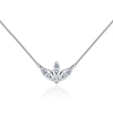 LENA - Marquise Petal Lab Diamond Necklace 18k White Gold Pendant Lily Arkwright