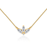 LENA - Marquise Petal Lab Diamond Necklace 18k Yellow Gold Pendant Lily Arkwright