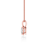 LILA - Oval Cut Moissanite 4 Claw Drop Pendant 18k Rose Gold Pendant Lily Arkwright