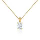 LILA - Oval Lab Diamond 4 Claw Drop Pendant 18k Yellow Gold Pendant Lily Arkwright