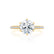 LILLIE LUXE - Round Moissanite & Diamond 18k Yellow Gold Shoulder Set Ring Engagement Ring Lily Arkwright