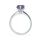 LILLIE - Chatham® Alexandrite 950 Platinum 6 Prong Knife Edge Solitaire Ring Engagement Ring Lily Arkwright