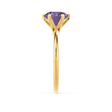 LILLIE - Chatham® Alexandrite 18k Yellow Gold 6 Prong Knife Edge Solitaire Ring Engagement Ring Lily Arkwright