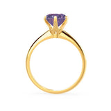 LILLIE - Chatham® Alexandrite 18k Yellow Gold 6 Prong Knife Edge Solitaire Ring Engagement Ring Lily Arkwright