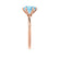 LILLIE - Chatham® Aqua Spinel 18k Rose Gold 6 Prong Knife Edge Solitaire Ring Engagement Ring Lily Arkwright