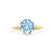 LILLIE - Chatham® Aqua Spinel 18k Yellow Gold 6 Prong Knife Edge Solitaire Ring Engagement Ring Lily Arkwright